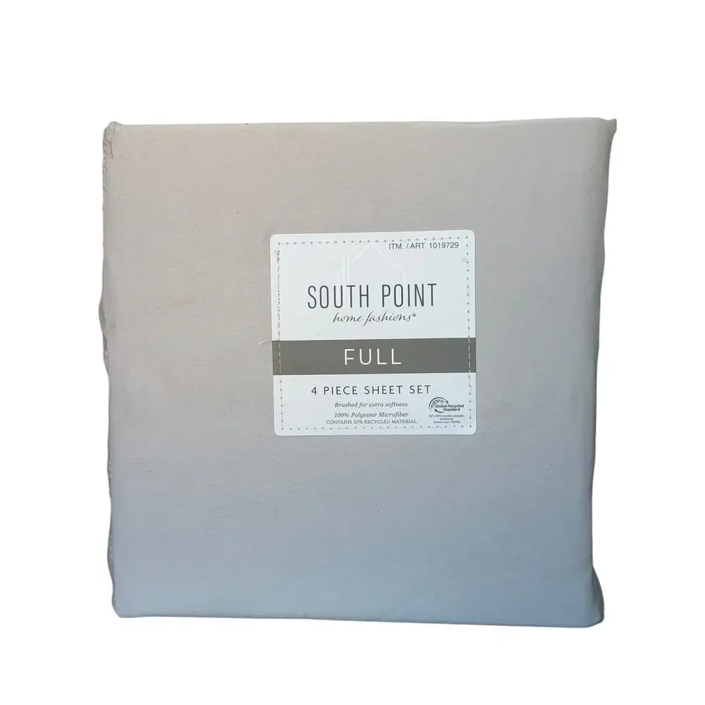 South Point Home Fashions Full Polyester Microfiber Sheet Set Gray Solid 4pc